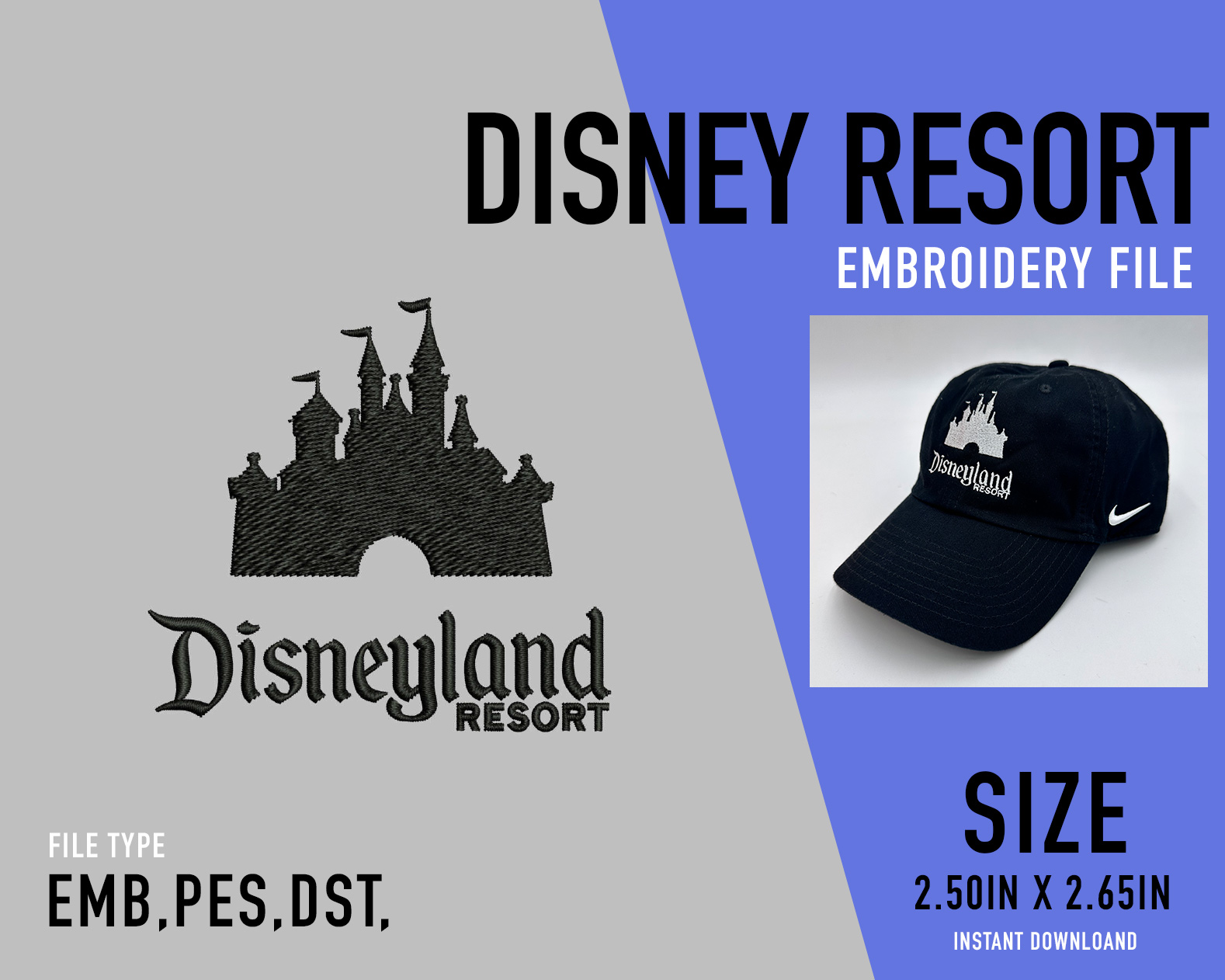 Disneyland Resort Embroidery hat Disneyland Resort Embroidery info
